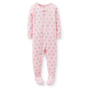 Carter's Toddler Girl Sleepwear Pajama Sleeper PINK Peach Seagull Full Z…